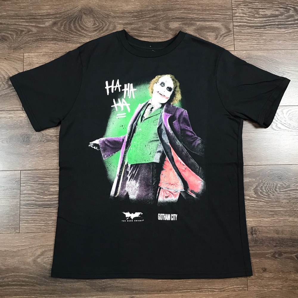 Heath Ledger Joker The Dark Night Batman Gotham City Men’s Black Graphic T-Shirt